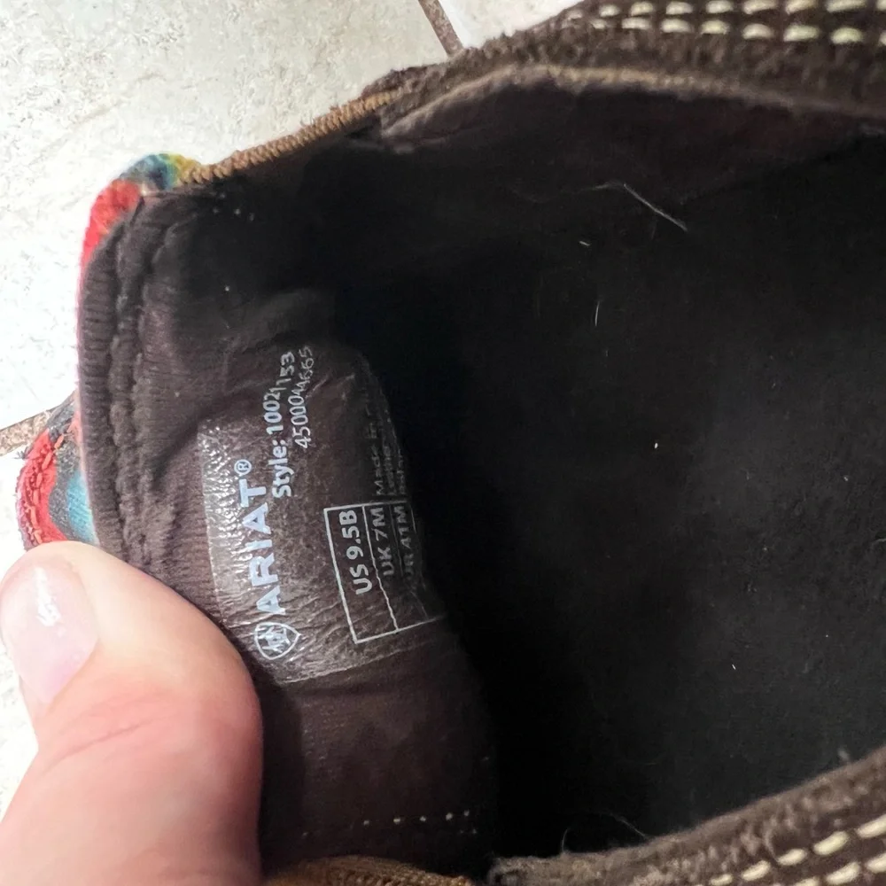 Ariat Serape Stripe Chocolate Brown Leather Cruisers - Picture 5 of 5